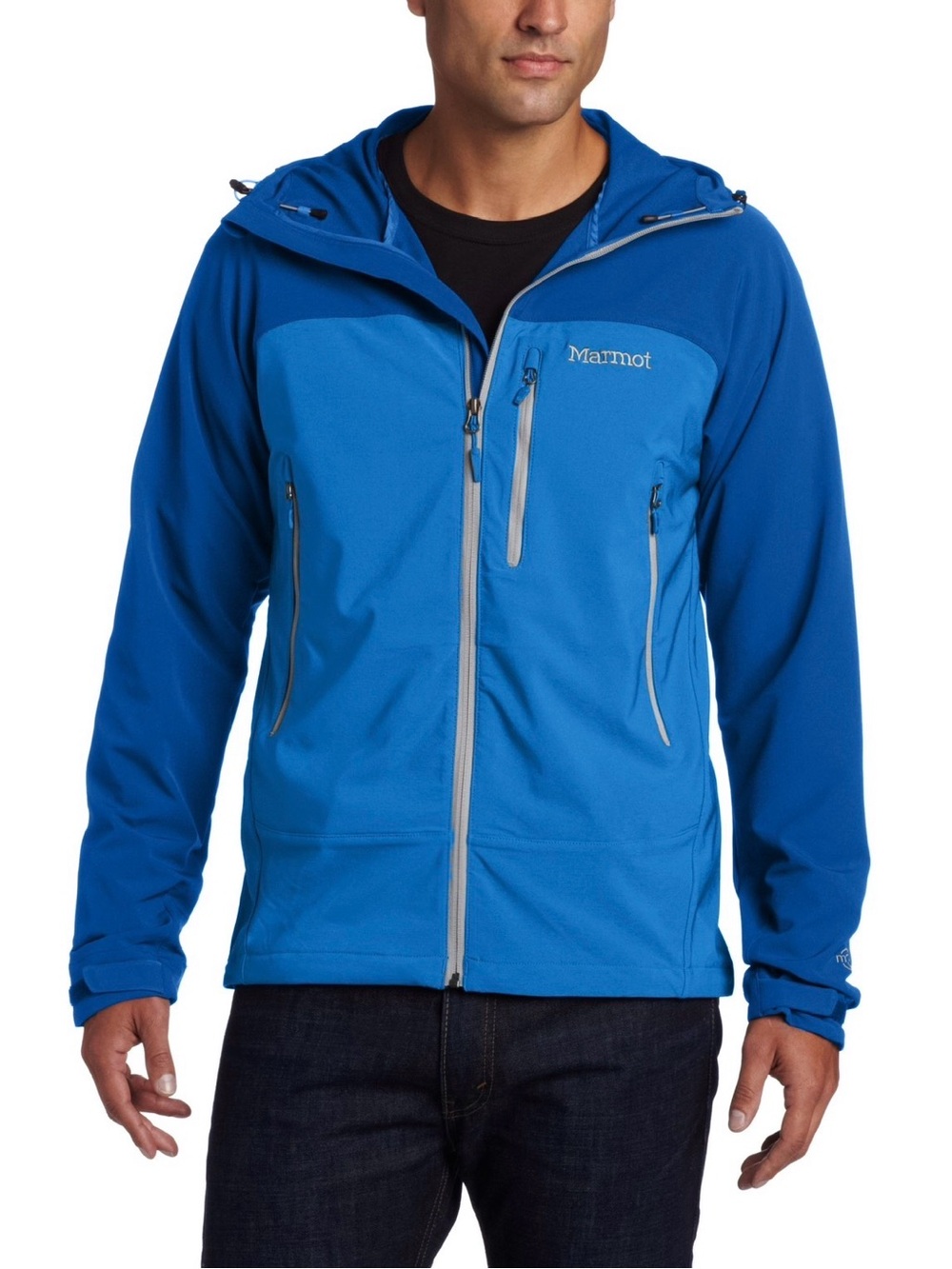 Marmot Men's Tempo M3 Softshell Hooded Jacket Blue Size L